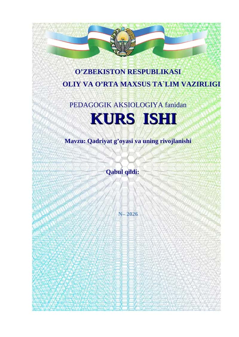 Qadriyat g’oyasi va uning rivojlanishi 1