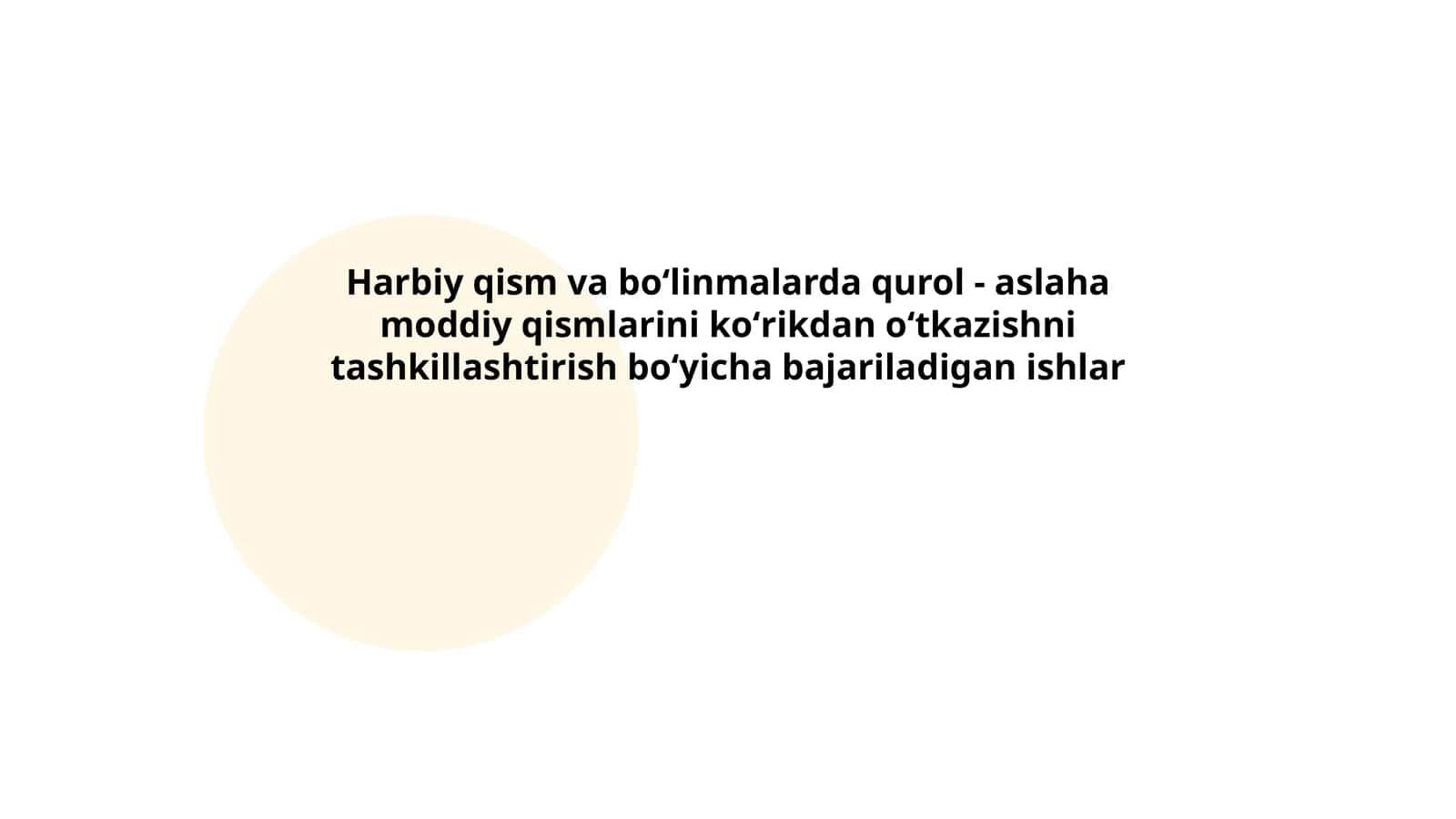 Qurol-aslaha moddiy qismlarini koʻrikdan oʻtkazish tartibi 1