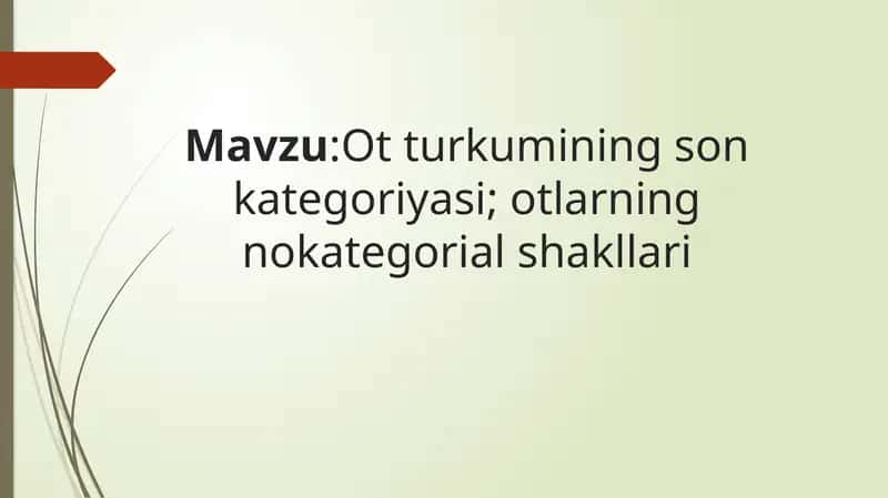 ot turkumining son kategoriyasi 1