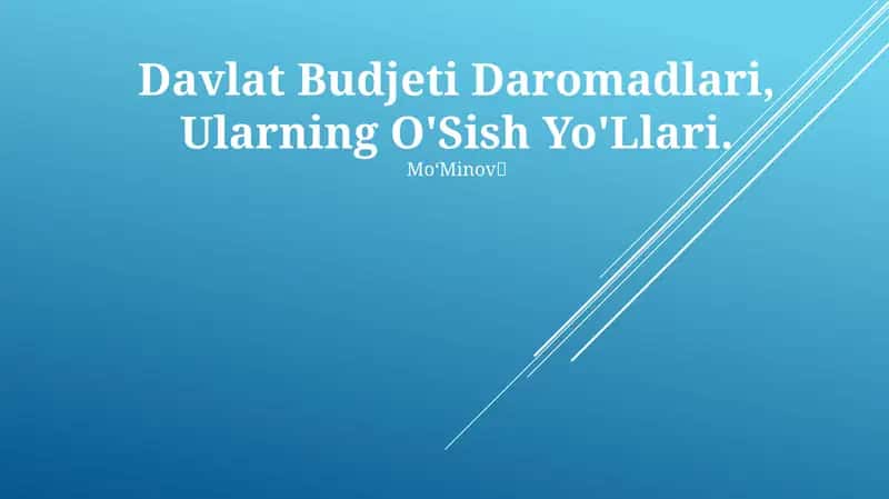 Davlat Budjeti Daromadlari 1