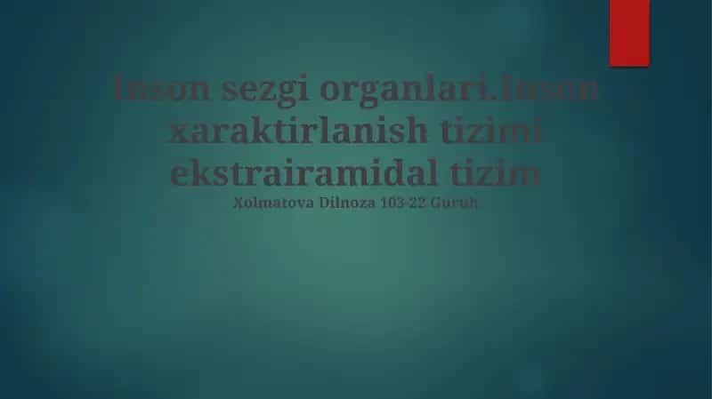 Inson sezgi organlari 1
