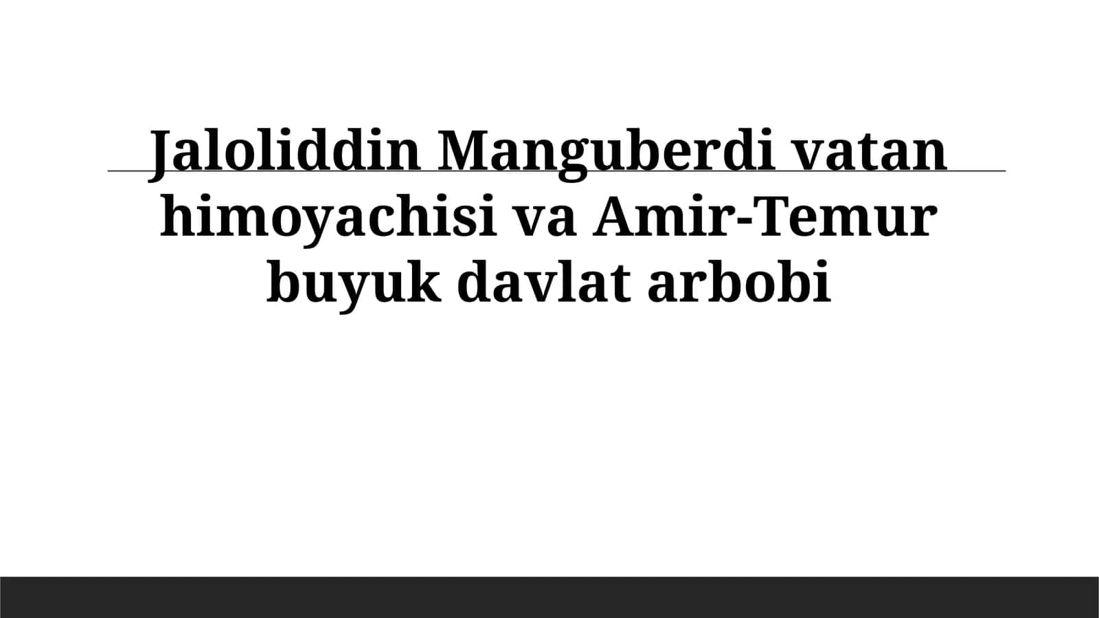 Amir Temur: Buyuk Davlatchi 1