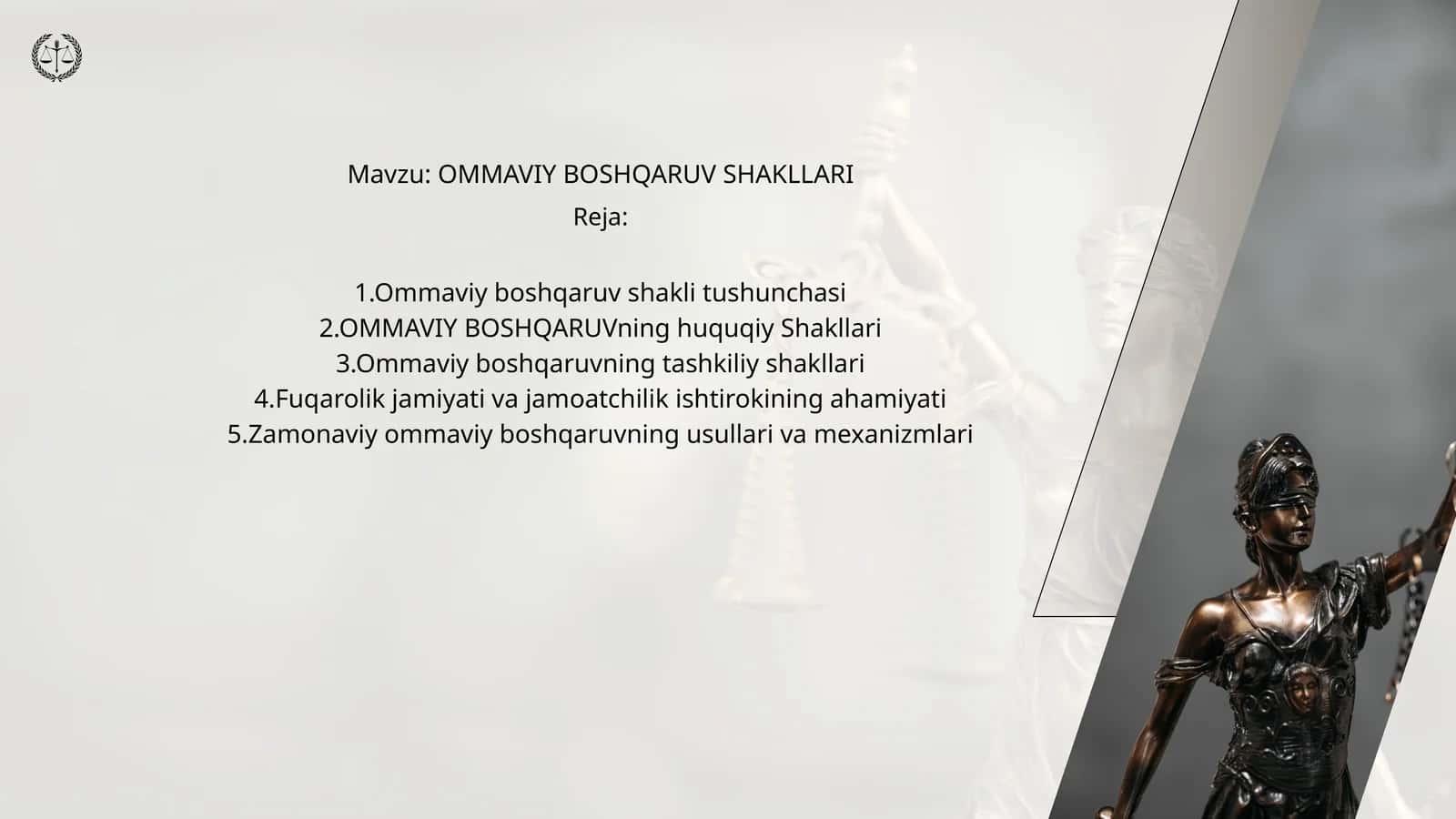 OMMAVIY BOSHQARUV SHAKLLARI 1