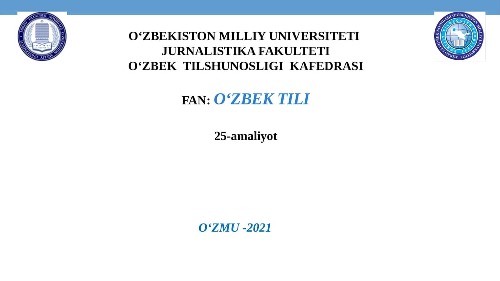 O‘ZBEK TILI VA USLUBI 1