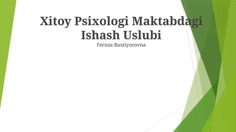 Xitoy Psixologi Maktabdagi Ishash Uslubi 1