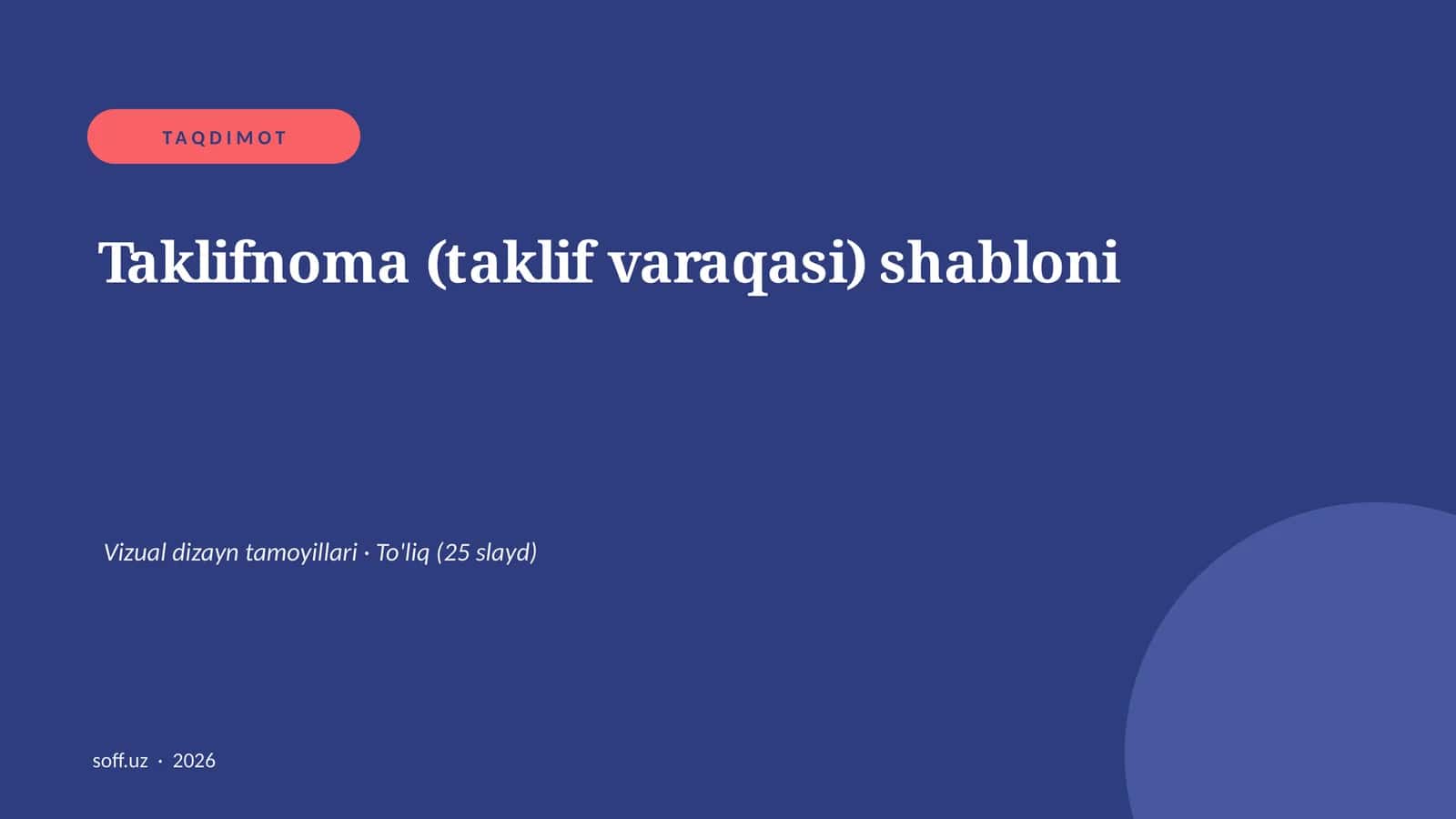 Taklifnoma (taklif varaqasi) shabloni 1