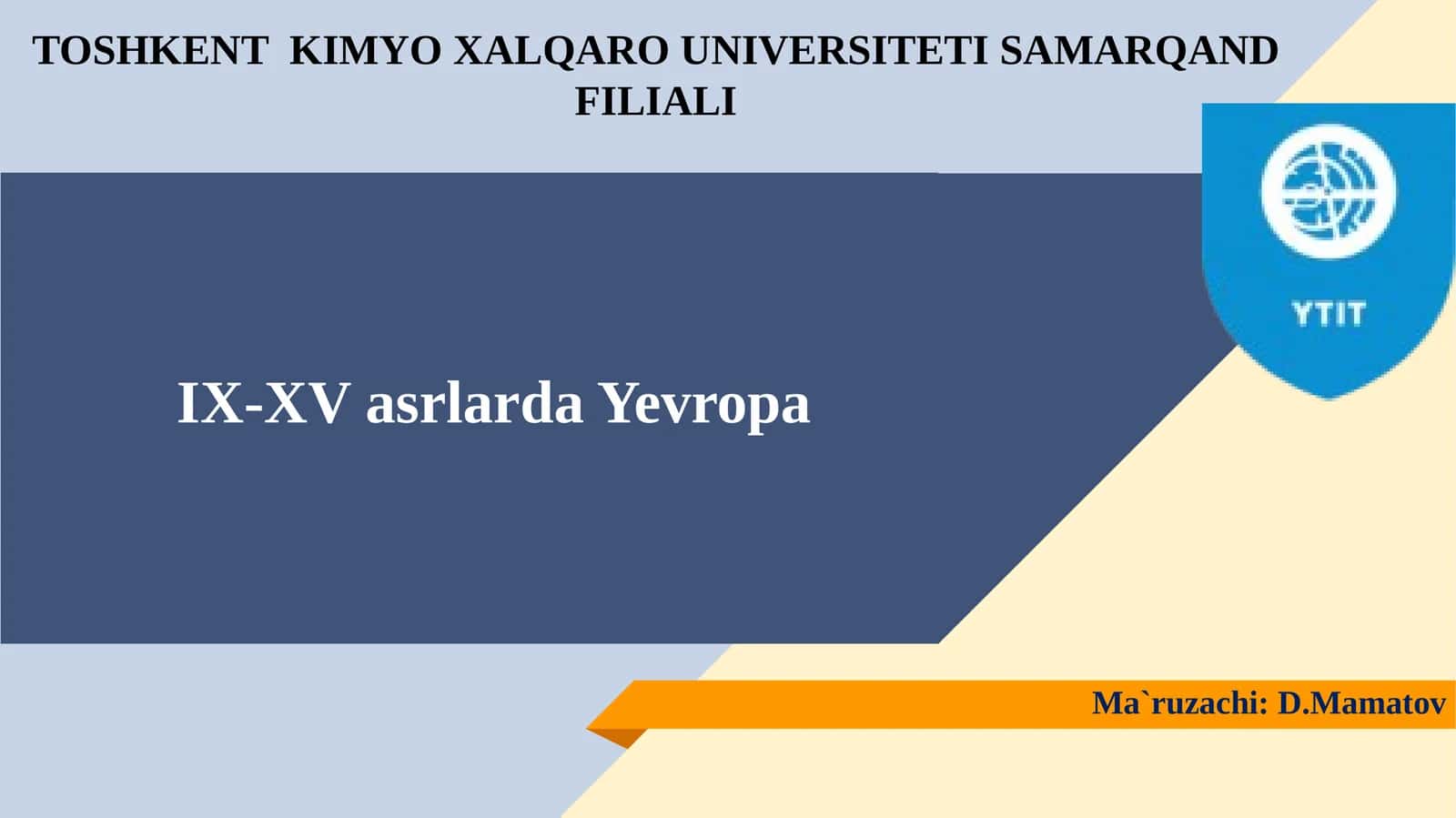 IX-XV asrlarda Yevropa 1
