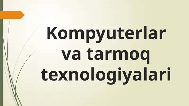 Kompyuterlar va tarmoq texnologiyalari. TCP/IP protokoli 1