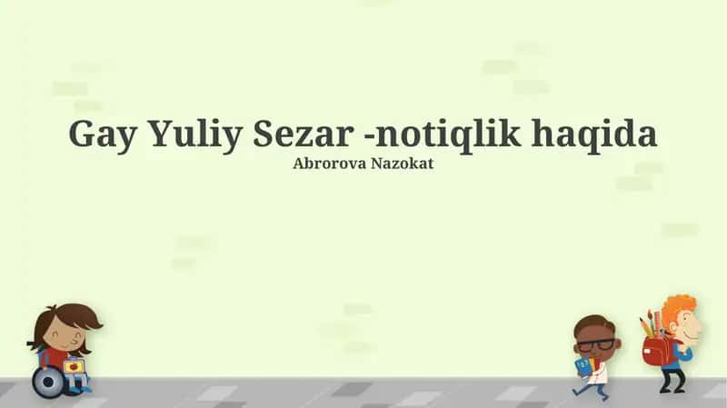 Gay Yuliy Sezar -notiqlik haqida 1