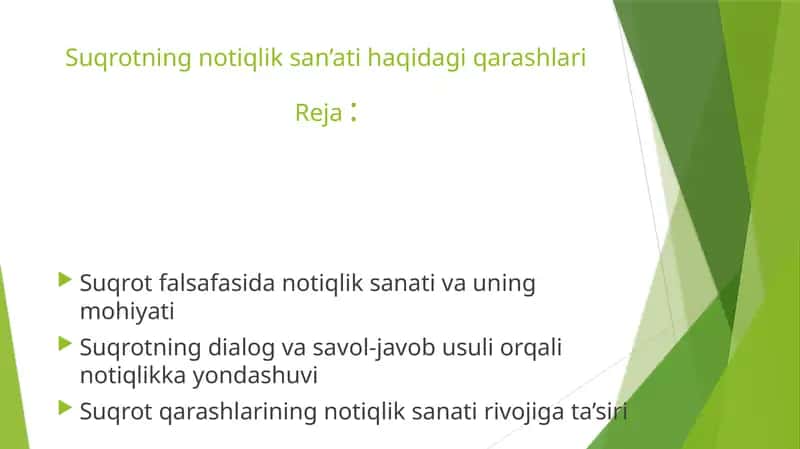 Suqrotning notiqlik san’ati haqidagi qarashlari 1
