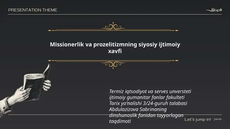 Missionerlik va prozelitizmning siyosiy ijtimoiy xavfi 1