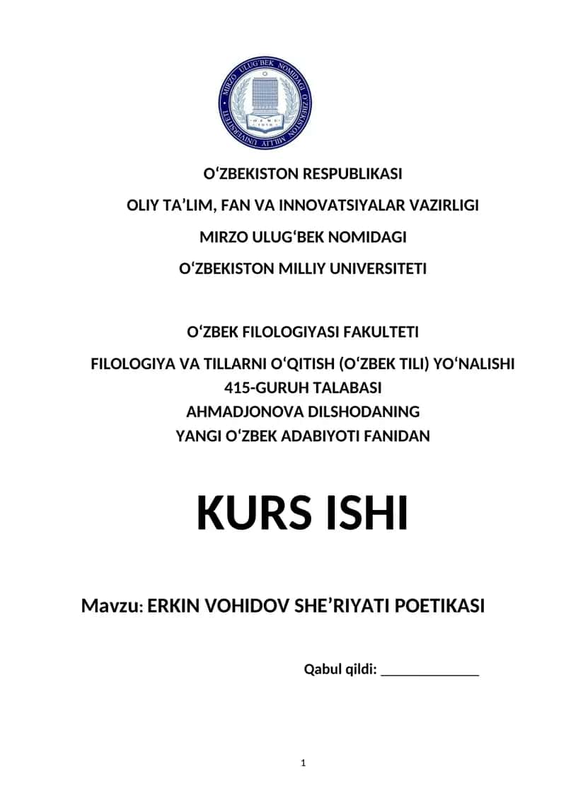 ERKIN VOHIDOV SHE’RIYATI POETIKASI 1