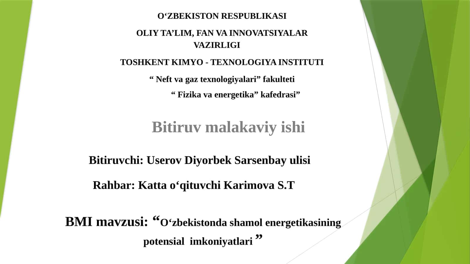 Shamol Energetikasi Nazariy Asoslari 1