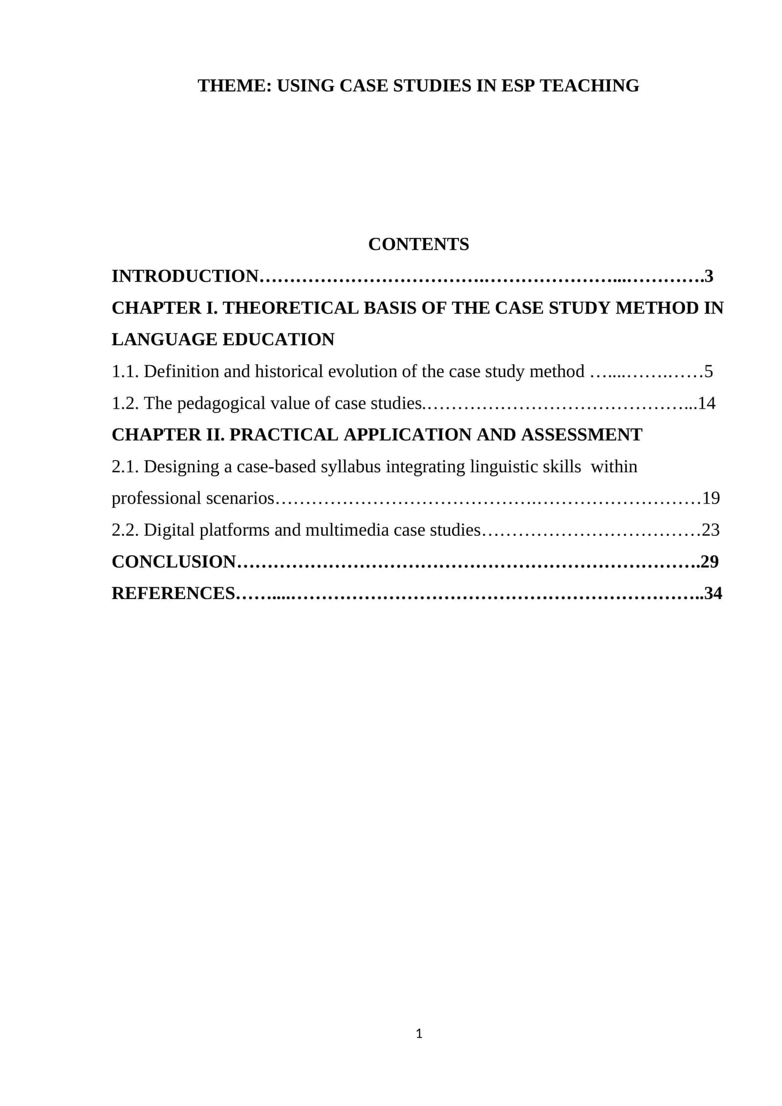 USING CASE STUDIES IN ESP TEACHING 1
