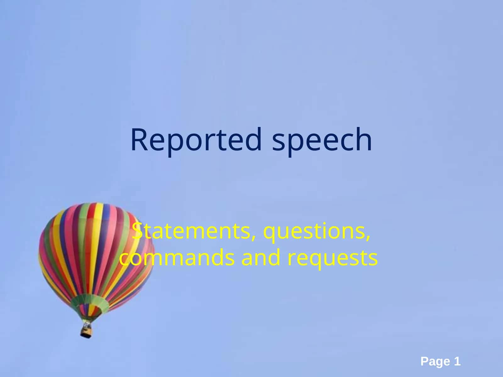 Reported speech 1