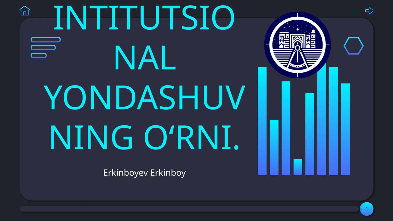 SOLIQ INSTITUTLARI SAMARADORLIGI OSHIRISHDA INTITUTSIONALYONDASHUVNING OʻRNI 1