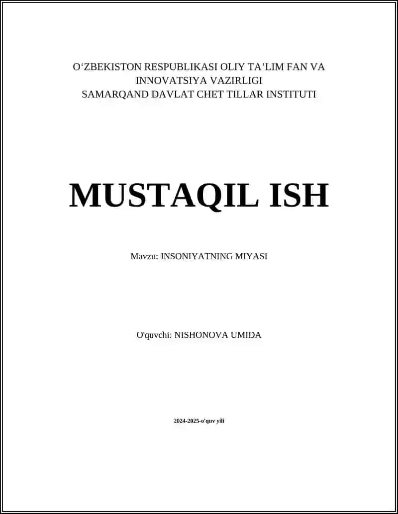 INSONIYATNING MIYASI