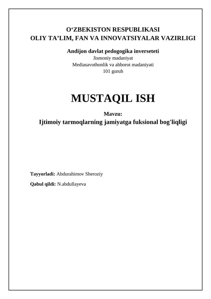 Ijtimoiy tarmoqlar va jamiyat: o'zaro ta'sir 1