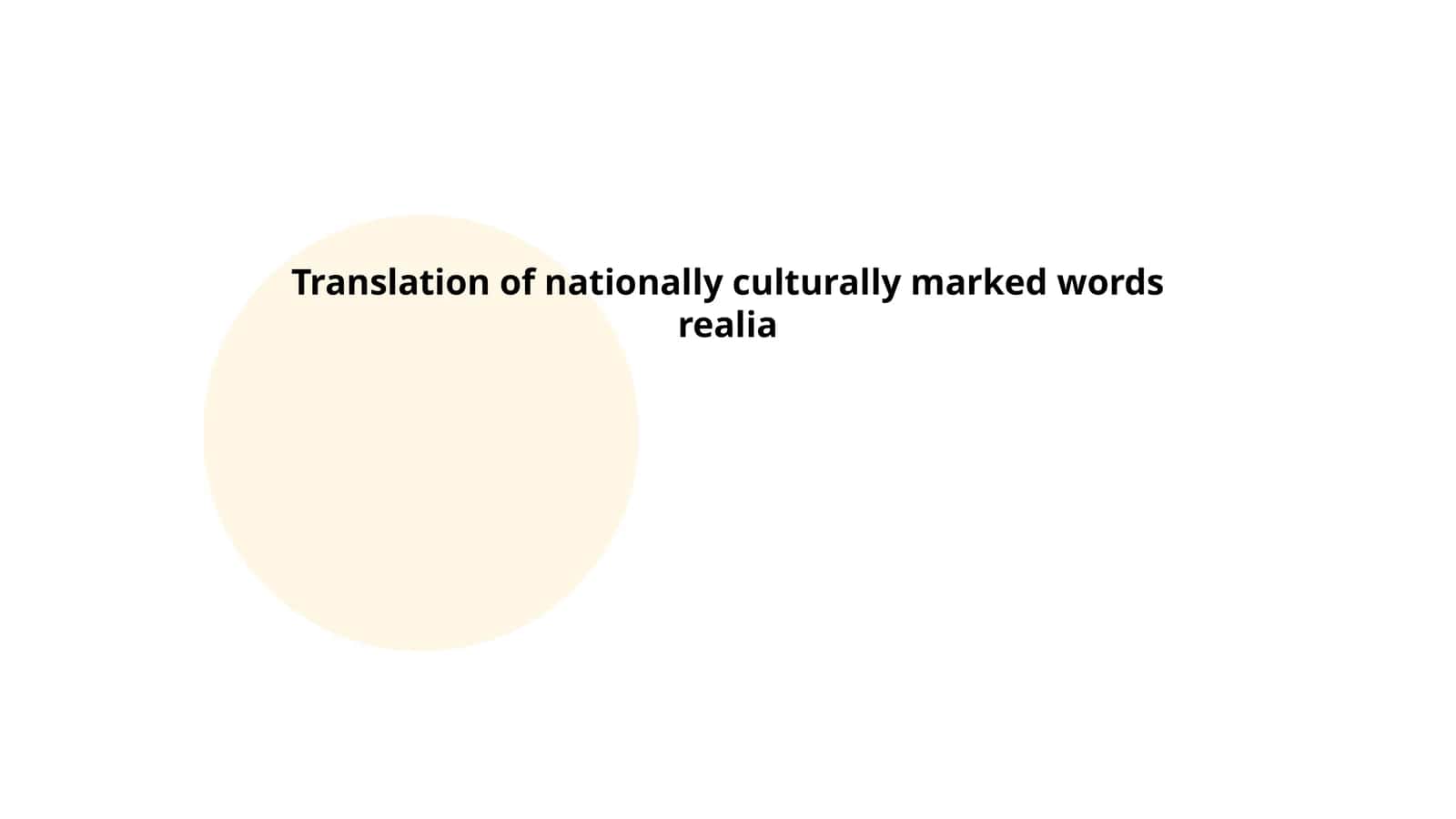 Translation of nationally culturally marked words realia 1