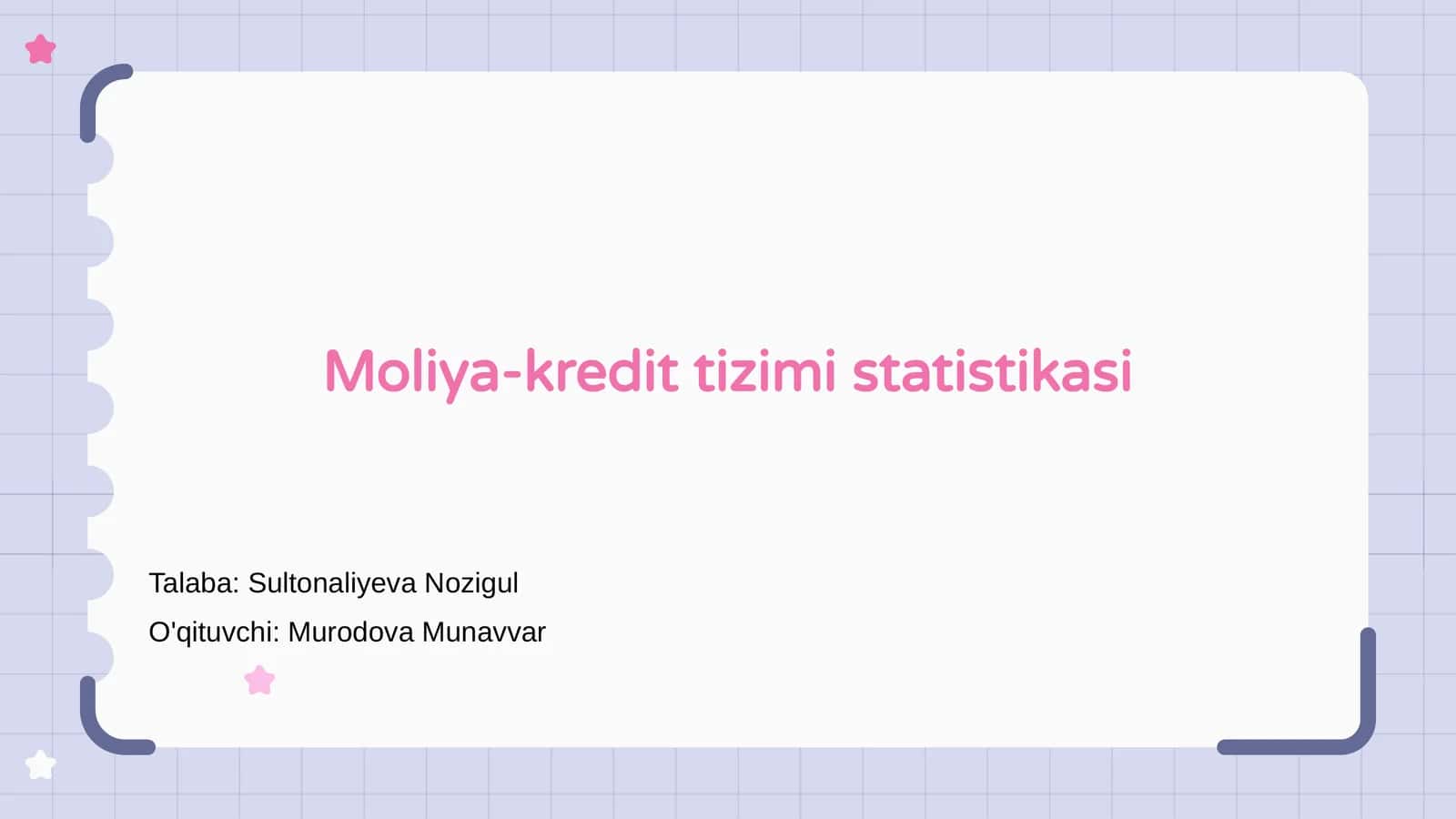 Moliya-kredit tizimi statistikasi 1