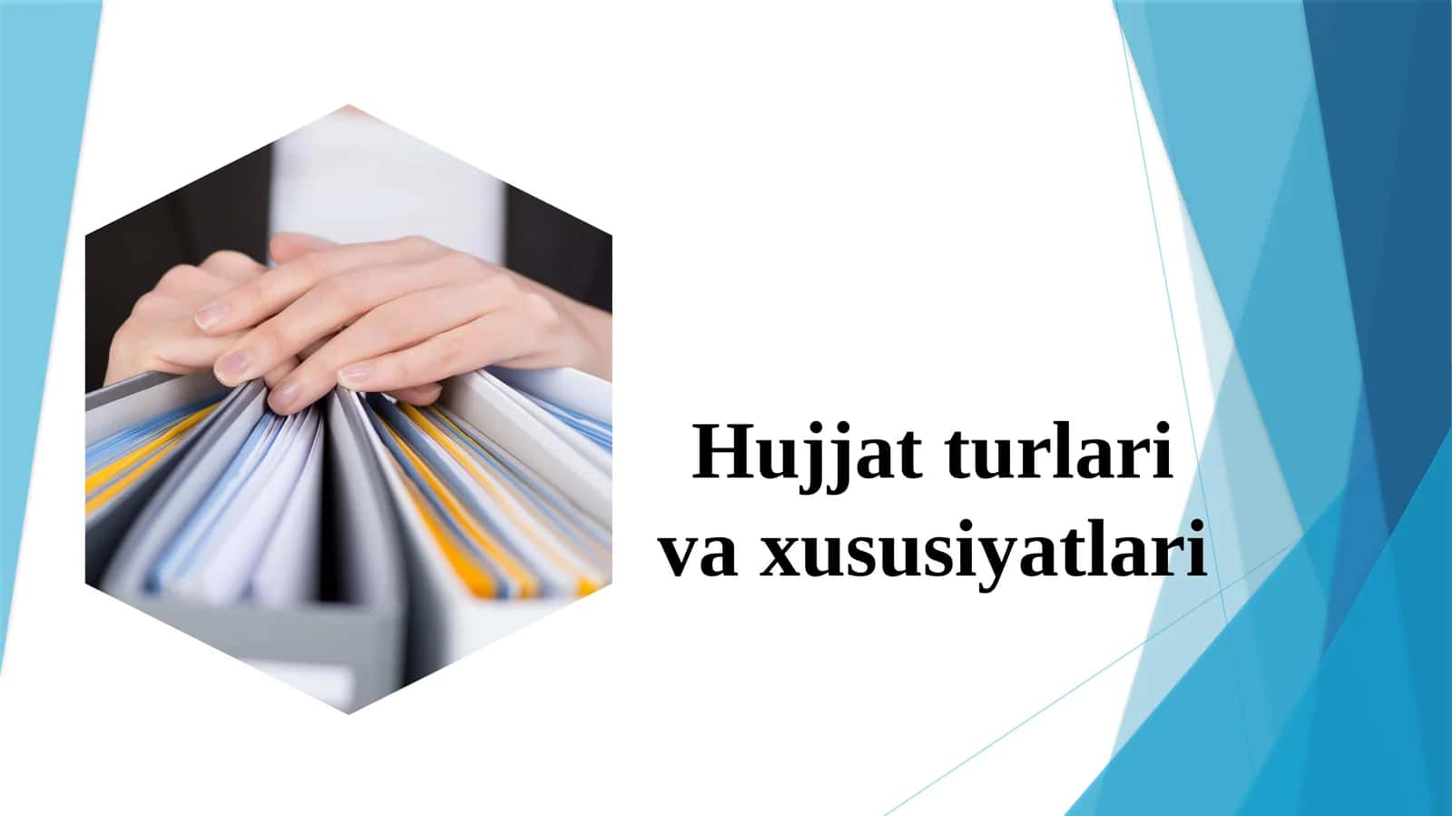 Hujjat turlari va xususiyatlari 1