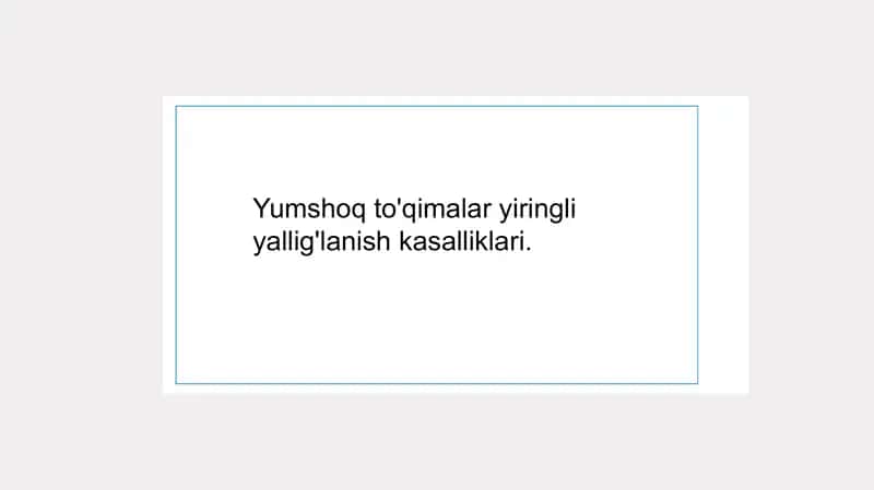 Yumshoq to'qimalar yiringli yallig'lanish kasalliklari 1