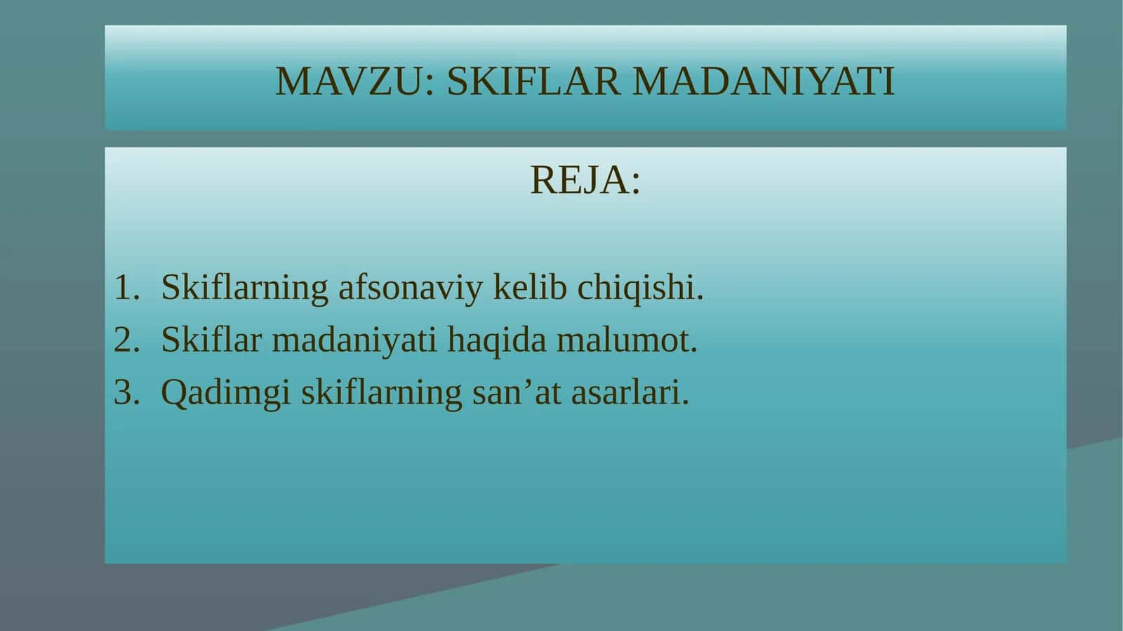 SKIFLAR MADANIYATI 1