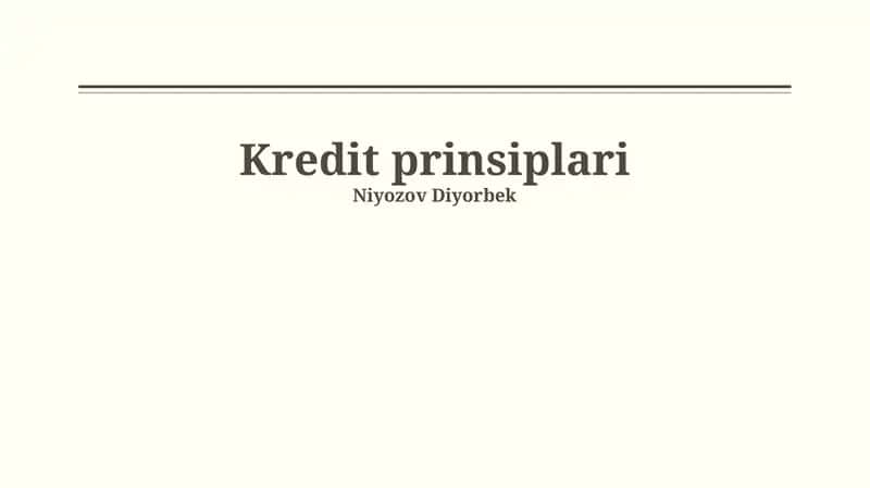 Kredit prinsiplari 1