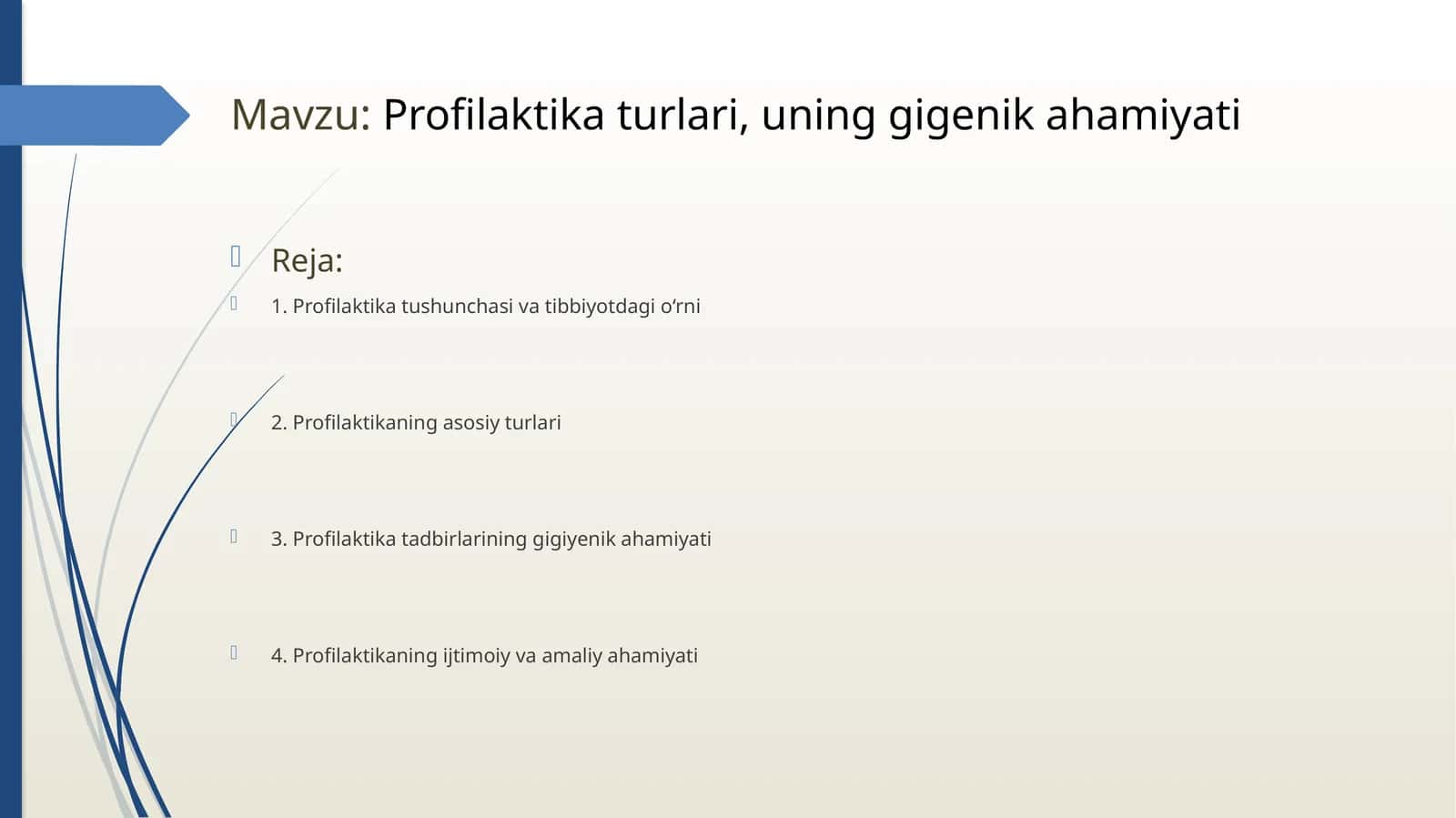 Profilaktika turlari, uning gigiyenik ahamiyati 1