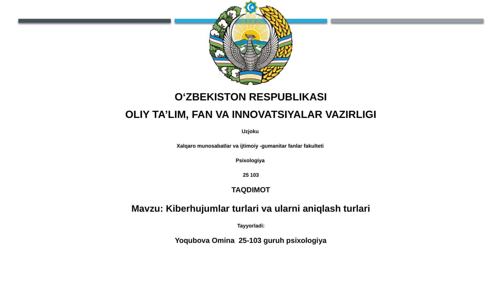 Kiberhujumlar turlari va ularni aniqlash turlari 1
