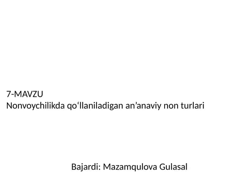 Nonvoychilikda qo‘llaniladigan an’anaviy non turlari 1