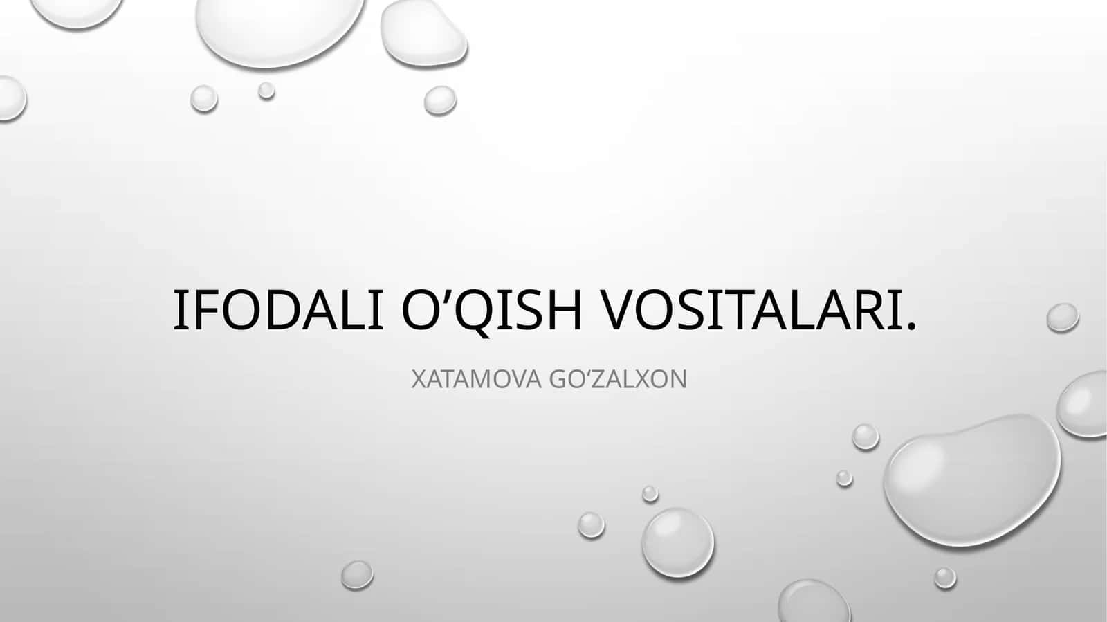Ifodali o‘qish vositalari 1