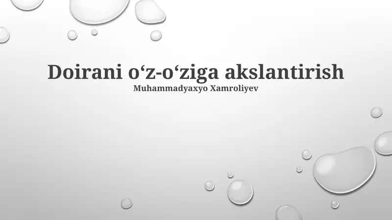 Doirani oʻz-oʻziga akslantirish 1