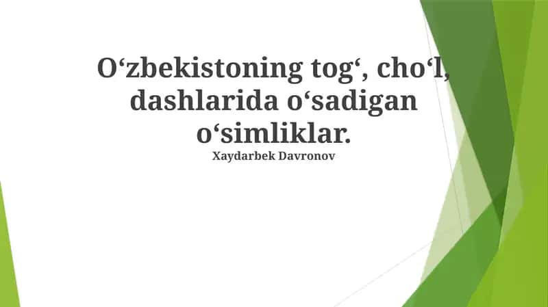 O'zbekistonning dasht o'simliklari 1