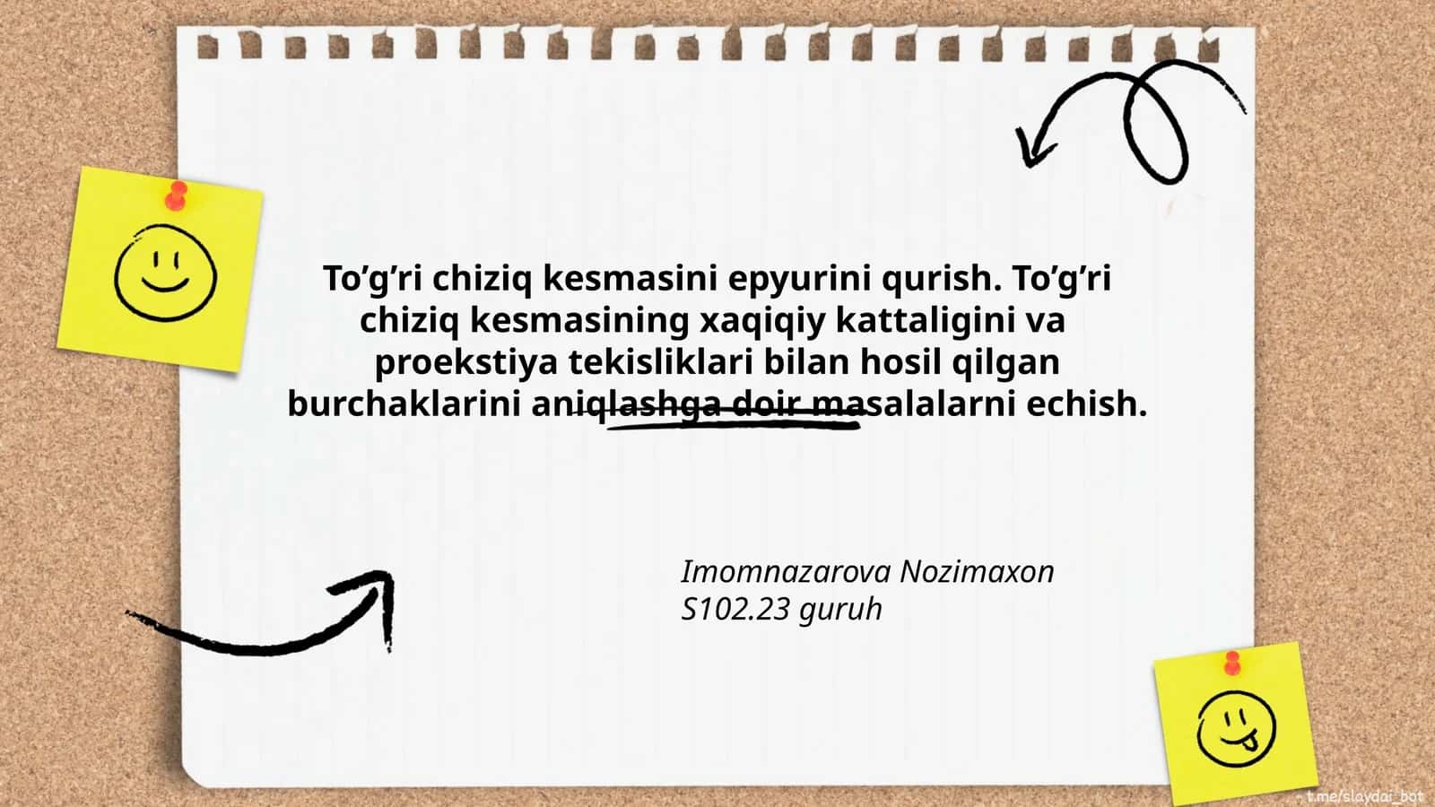 To’g’ri chiziq kesmasi 1