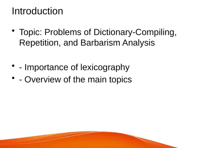 Problems of Dictionary-Compiling, Repetition, and Barbarism Analysis 1