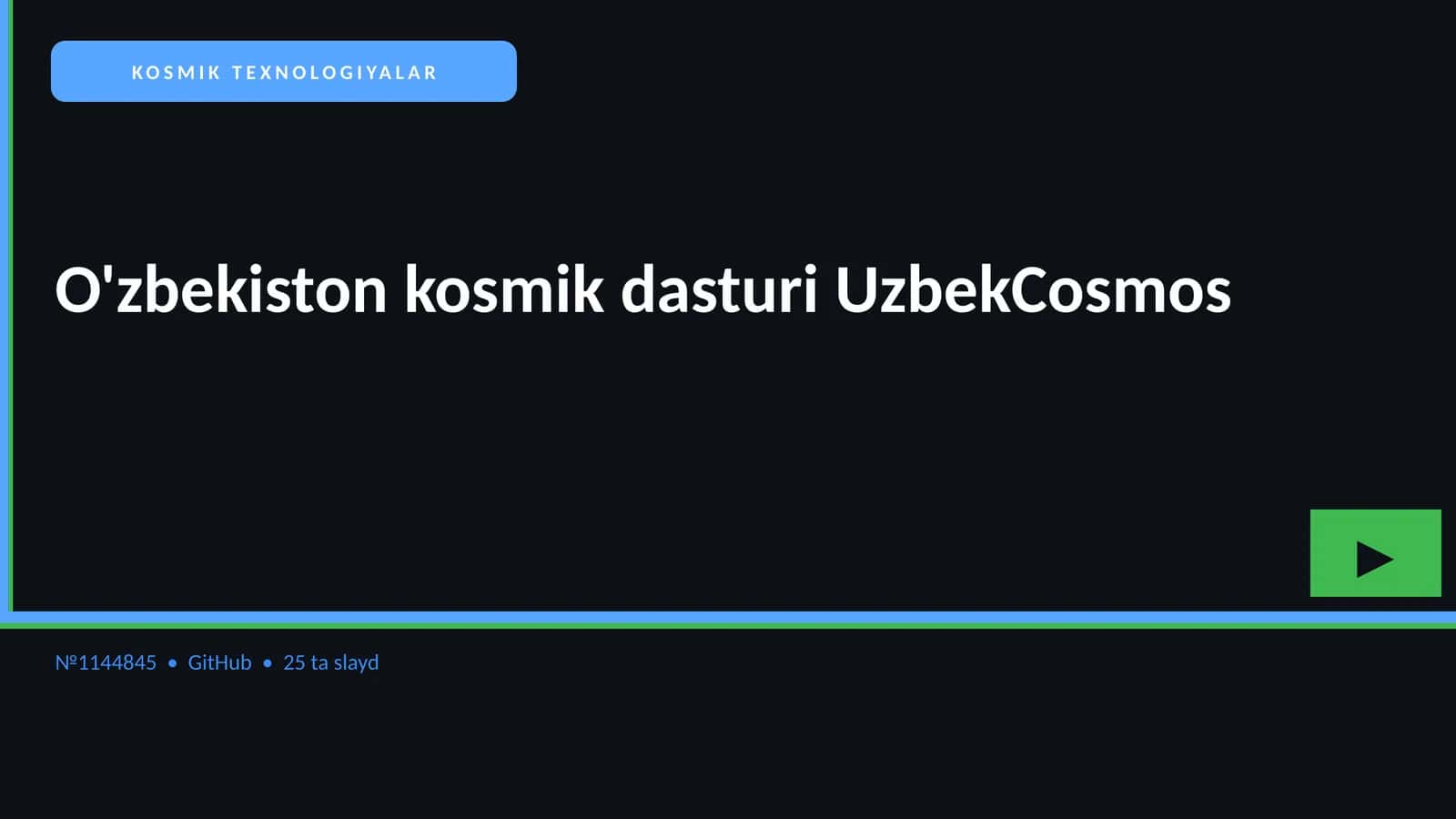 O'zbekiston kosmik dasturi UzbekCosmos 1