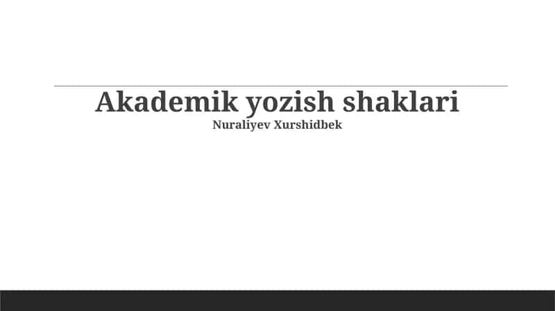 Manbalarni Rasmiylashtirish va Adabiyotlar Ruyxati 1