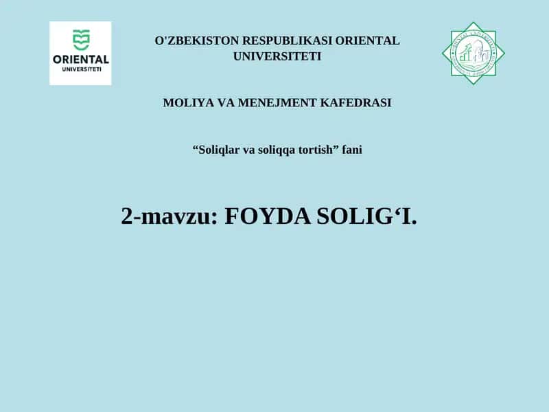 Foyda solig‘i 1