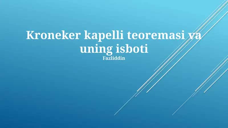 Kroneker-Kapelli teoremasi va uning isboti 1
