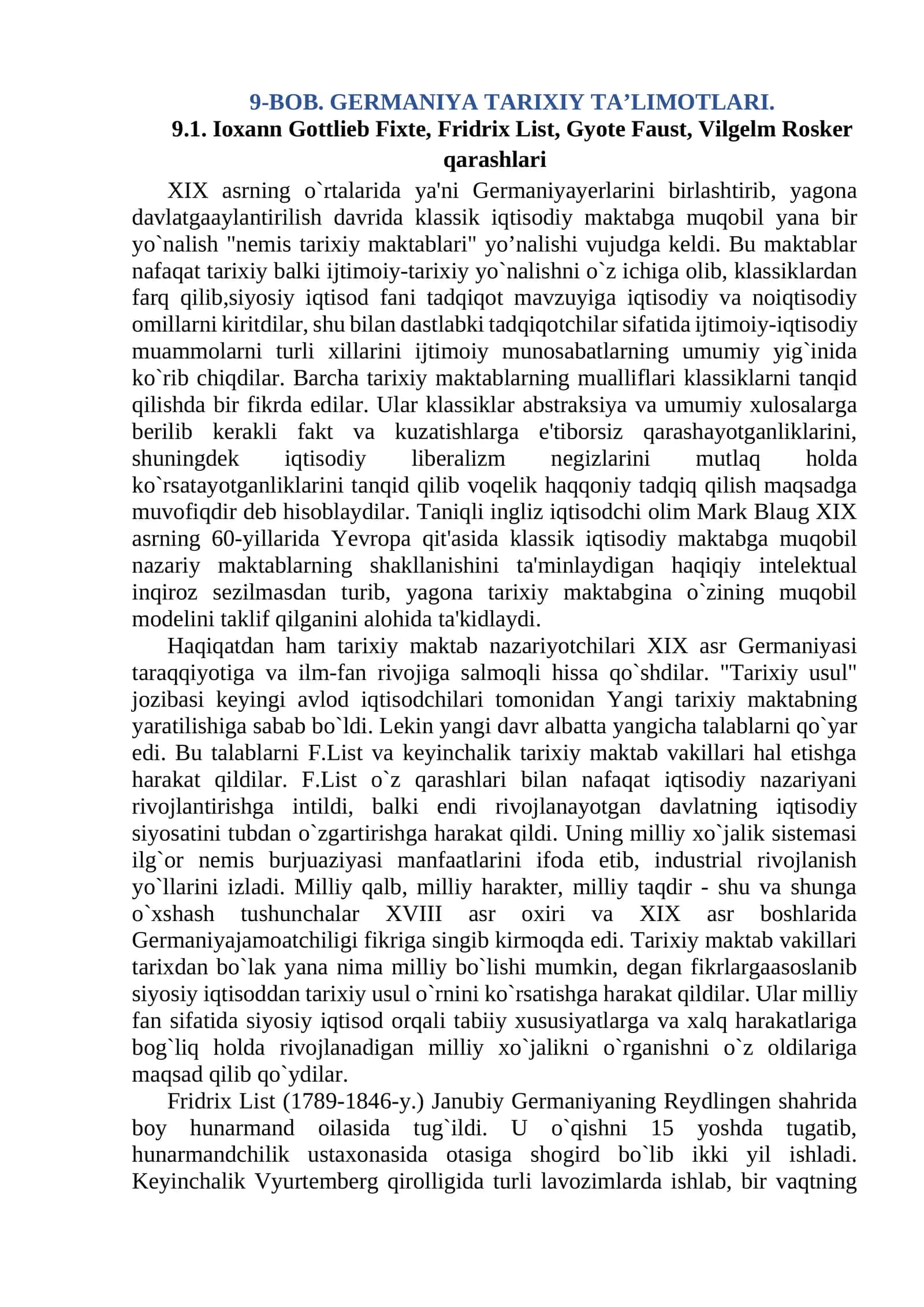 Germаniyа Tаrixiy Tа’limotlаri 1