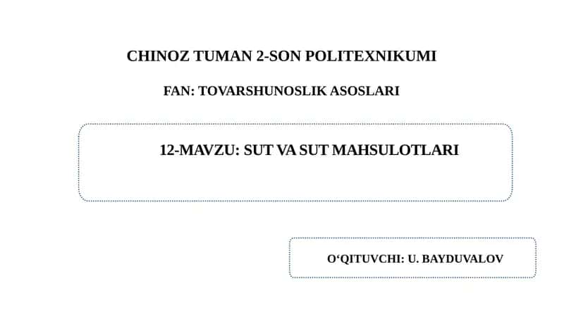 SUT VA SUT MAHSULOTLARI 1