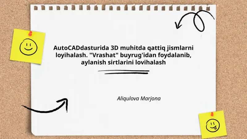AutoCADdasturida 3D muhitda qattiq jismlarni loyihalash 1
