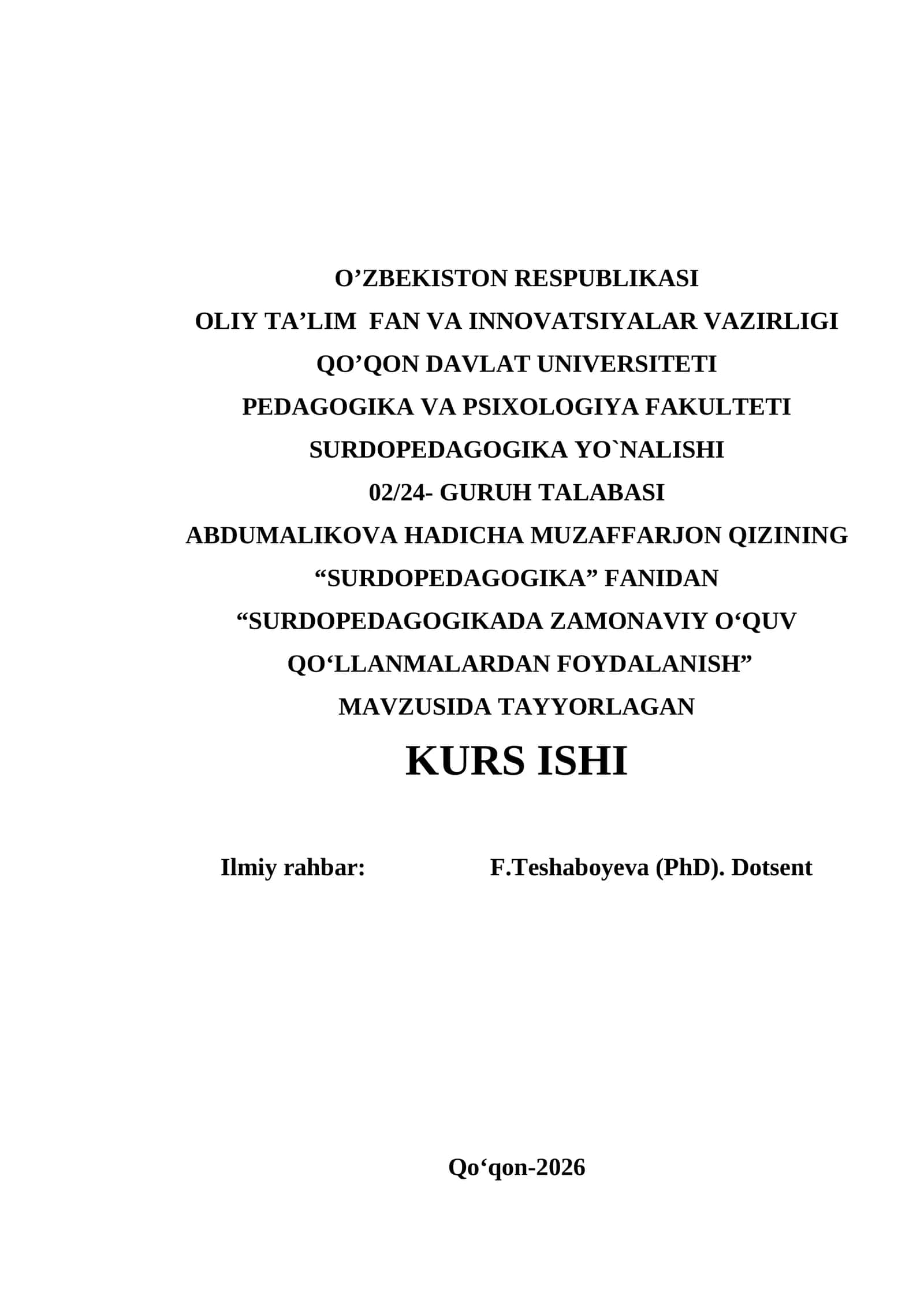 SURDOPEDAGOGIKA KURSI 1