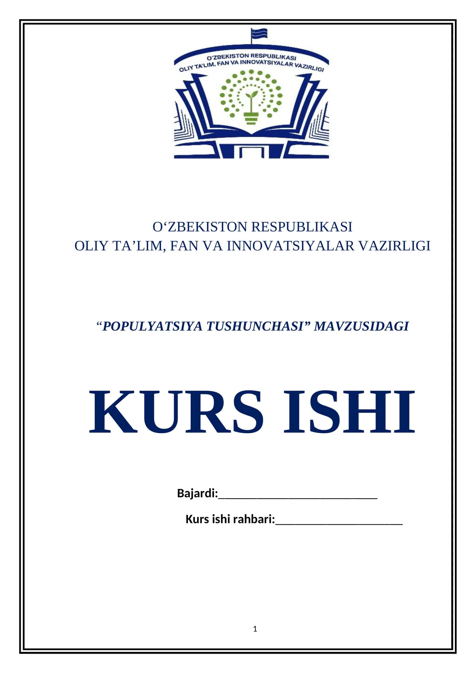 POPULYATSIYA TUSHUNCHASI 1