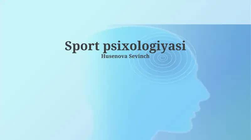 Sport psixologiyasi 1