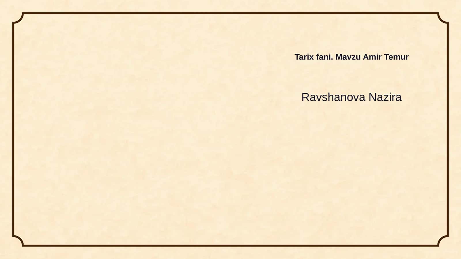 Amir Temur Tarixi 1