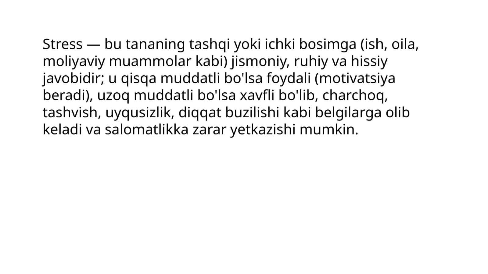 Stressning Zararlari 1