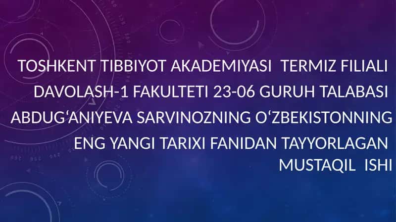O‘ZBEKISTON MUSTAQILLIK TARAQQIYOTI YO‘LIDA 1