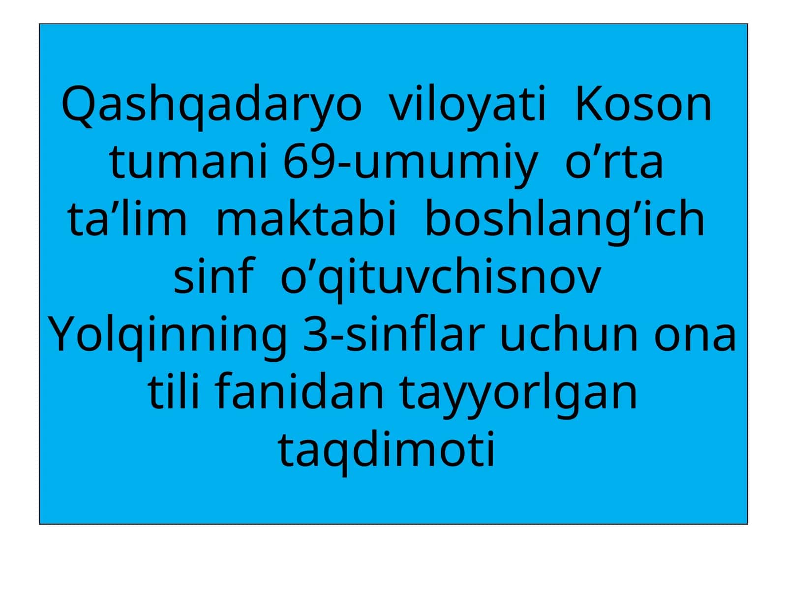 Ona tili fanidan taqdimot 1